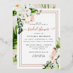Blush Pink and White Tropical Floral Bridal Shower