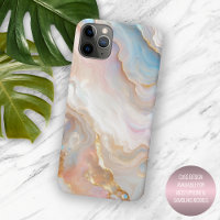 Blush Pink Aqua Blue Gold White Marble Art Pattern