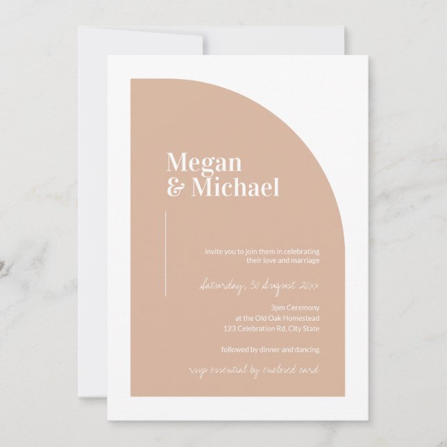 Blush Pink Arch Modern Wedding Invitation (Front)
