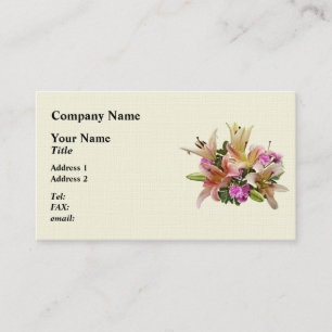 Blush Pink Asiatic Lilies and Carnations Business Card