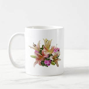 Blush Pink Asiatic Lilies and Carnations Coffee Mug
