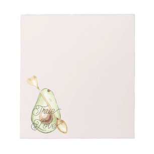 Blush Pink Avocado Heart Spoon Notepad