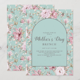 Blush Pink Baby Blue Chic Mother's Day Brunch Invitation