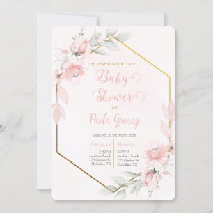 Blush Pink Baby Shower Girl Invitation
