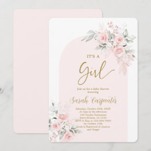 Blush Pink Baby Shower Girl Invitation