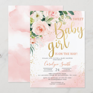 Blush Pink Baby Shower Invitation girl