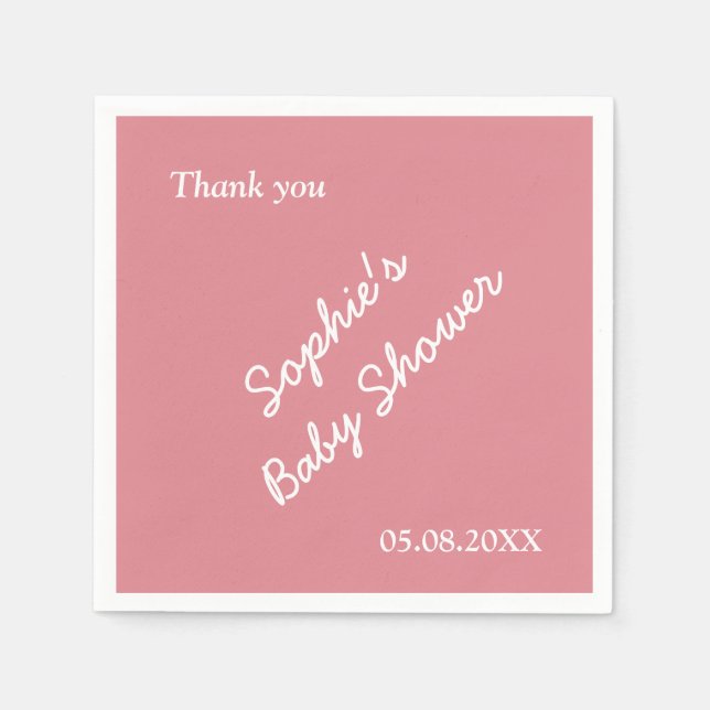 Blush Pink Baby Shower Paper Napkins (Front)