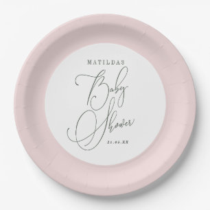 Blush pink Baby shower Paper Plate