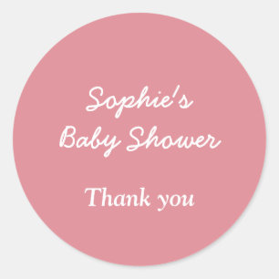 Blush Pink Baby Shower Thank You Sticker