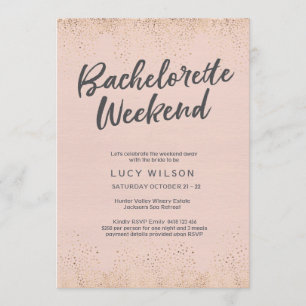 Blush Pink Bachelorette Weekend Invitation