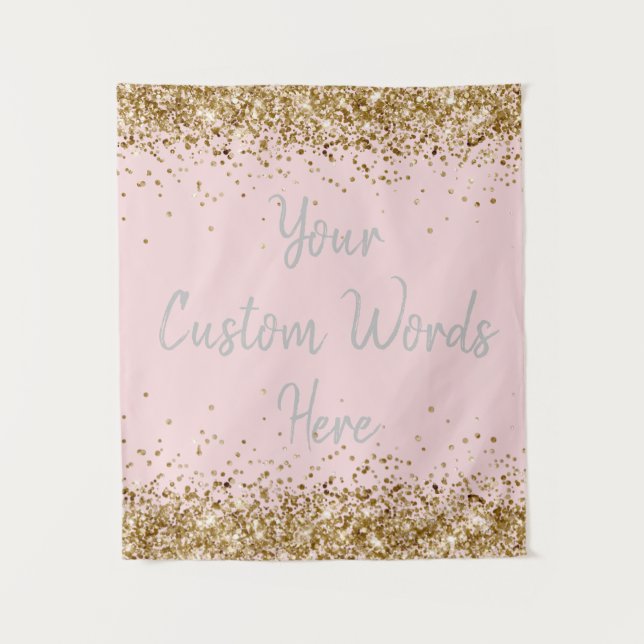Blush Pink Backdrop Birthday Party Photobooth Prop Tapestry (Front)