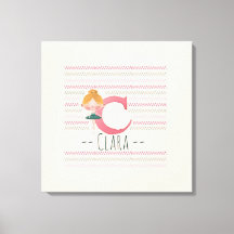 Blush Pink Ballerina Monogram C – Personalised Art