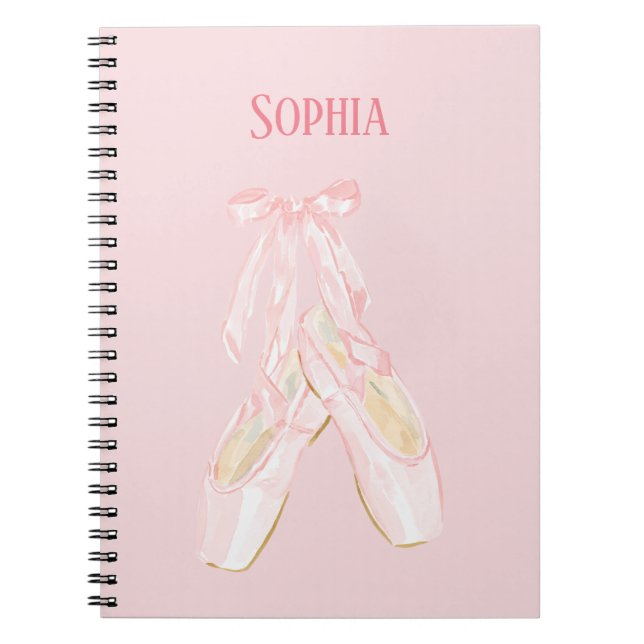 Blush Pink Ballet Shoes Notebook (Front)