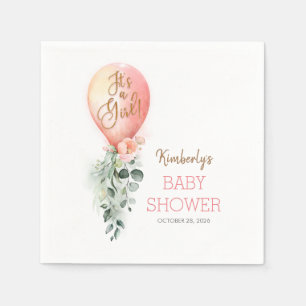 Blush Pink Balloon Garland Elegant Baby Shower Napkin
