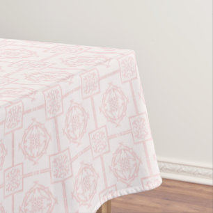 Blush Pink Bamboo Asian Pattern Tablecloth   Elega