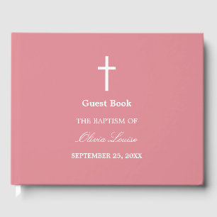 Blush Pink Baptism Guest Book