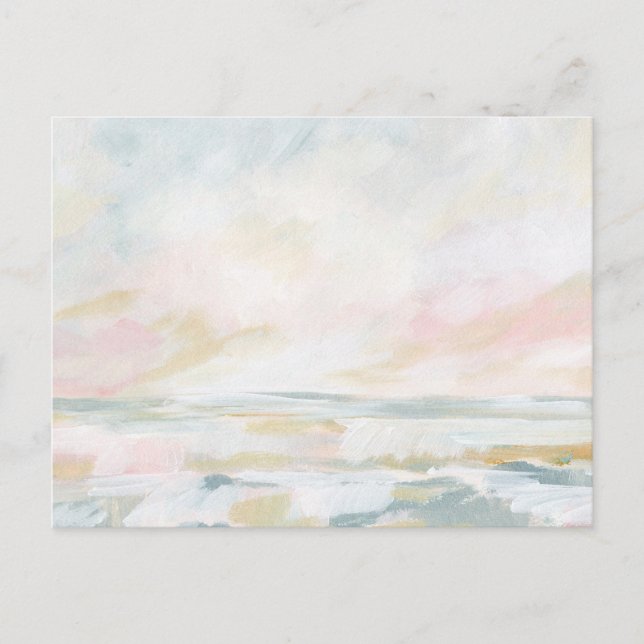 Blush Pink Beach Seascape Fine Art  Postcard (Front)