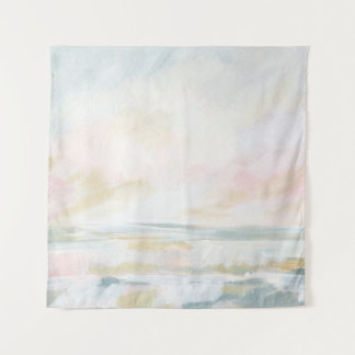 Blush Pink Beach Seascape Fine Art Tapestry