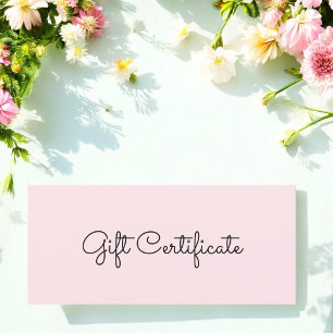 Blush Pink Beauty Business Gift Certificate
