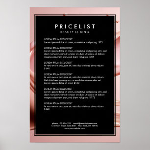 Blush Pink Beauty Salon Price List Poster