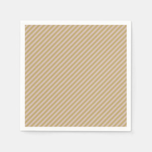 Blush Pink Beige & Light Gold Stripes Party Napkin