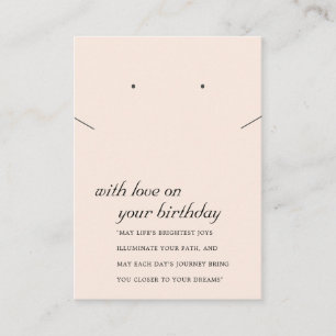 BLUSH PINK BIRTHDAY GIFT NECKLACE EARRING CARD