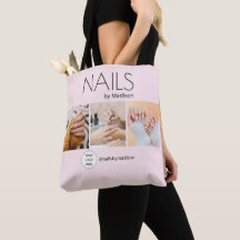 Blush Pink Black Modern Minimal Nails 3 Photo