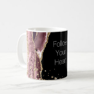 Blush Pink Black Rose Gold Glitter Coffee Mug