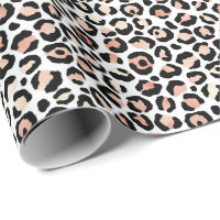 Blush Pink Black White Leopard Print            
