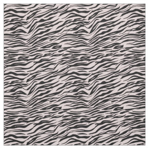 Blush Pink Black Zebra Print Fabric