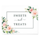 Blush Pink Bloom Sweets and Treats Dessert Sign