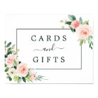 Blush Pink Bloom Wedding Cards and Gifts Sign