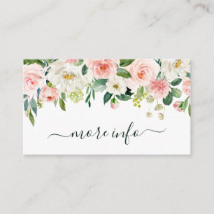Blush Pink Bloom Wedding More Info Enclosure Card