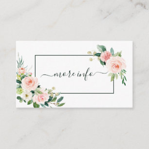 Blush Pink Bloom Wedding More Info Enclosure Card