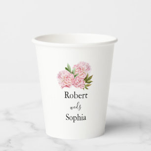 Blush Pink Bloom Wedding Paper cup