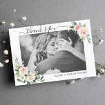 Blush Pink Bloom Wedding Thank You Photo Card<br><div class="desc">For more advanced customisation of this design,  Please click the "Customise further" link.  Matching items are also available.</div>