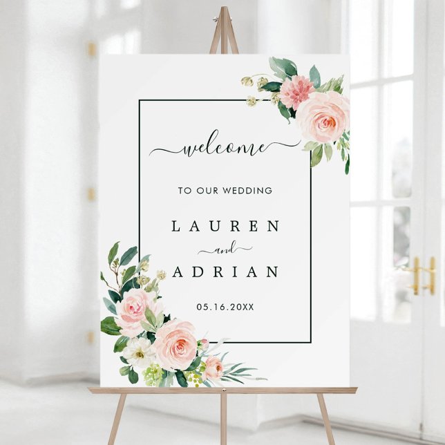 Blush Pink Bloom Wedding Welcome Sign (Creator Uploaded)