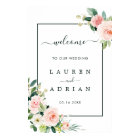 Blush Pink Bloom Wedding Welcome Sign