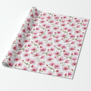 Blush Pink Blossom Artistic Romantic Garden Wrapping Paper