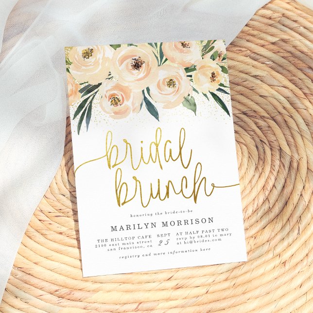 Blush Pink & Blue Floral Bridal Brunch Invitation (Creator Uploaded)