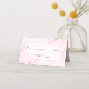 Blush Pink Boho Floral Elegant Wedding Write-In Place Card