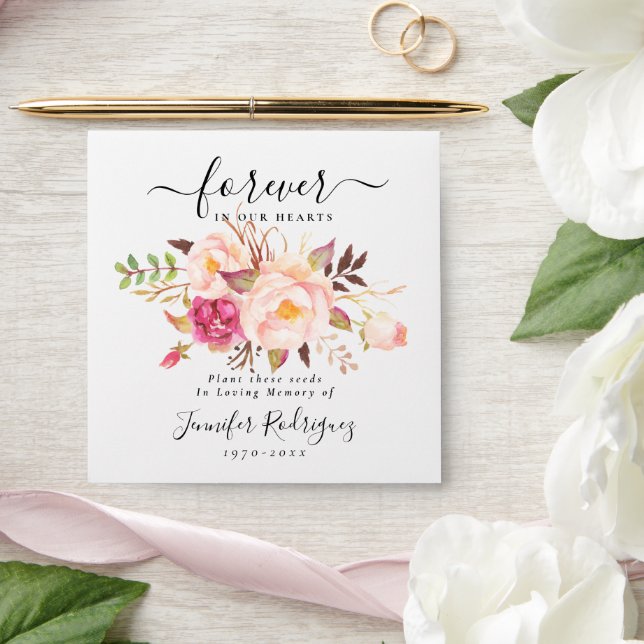Blush Pink Boho Seed Packet Memorial Funeral  Envelope (Wedding)