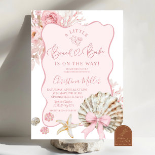 Blush Pink Boho Summer Beach babe Baby Shower Invitation
