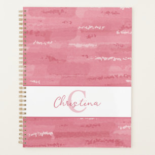 Blush pink boho watercolor brush strokes planner