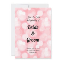 Blush Pink Bokeh Fairy Lights Wedding Invitation