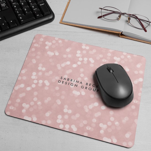 Blush Pink Bokeh Lights | Personalised Mouse Mat (Creator Uploaded)