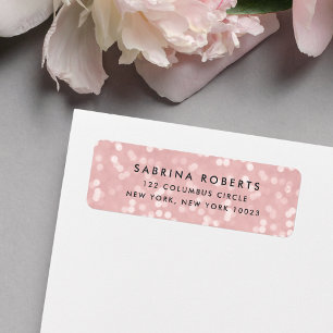 Blush Pink Bokeh Return Address