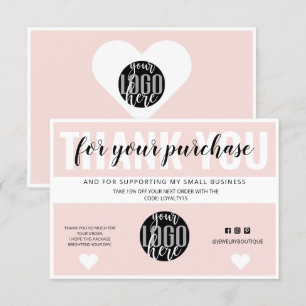 Blush Pink Border Logo Customer Order Thank You