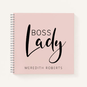Blush Pink Boss Lady Logo Personalised Notebook