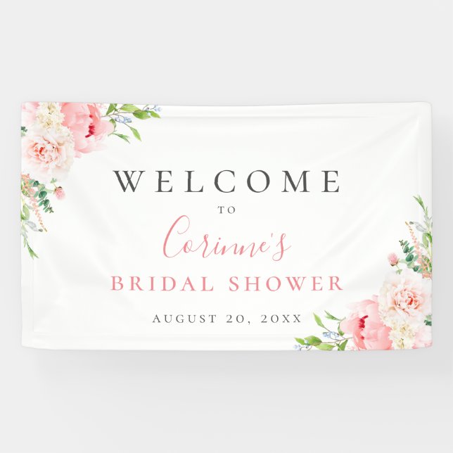 Blush Pink Botanical Floral Banner (Horizontal)